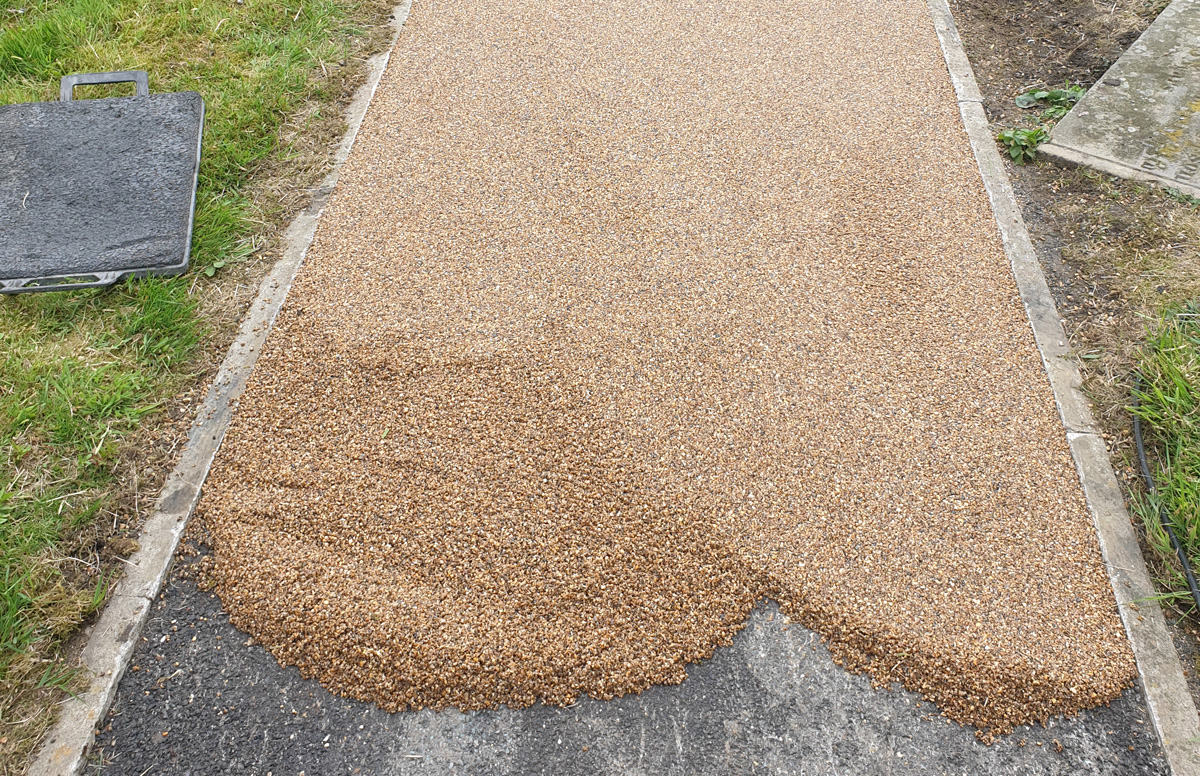 Laying Resin Stone Gravel Pathway Tyldesley Wigan 2 Pattern Imprinted