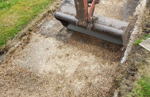 Preparing Old Stone Gravel Pathway Tyldesley Wigan 3
