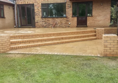 Pattern Imprinted Concrete Patio Steps